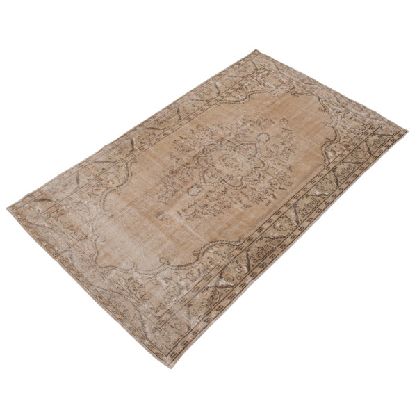 Isabelline OneofaKind Zaki HandKnotted 2000S 6'4" X 10'1" Wool Area Rug in Tan Wayfair